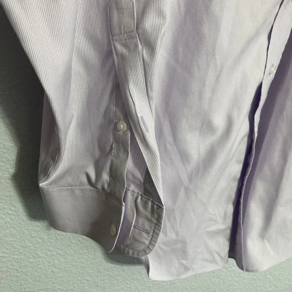 Jos A Bank Traveler Lavender Striped Long Sleeve Button-Up w/Pocket - SZ 18-35 - Picture 3 of 10